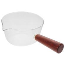 4Pcs Glass Milk Pot with Handle Clear Multi-Use Food Serving Bowl