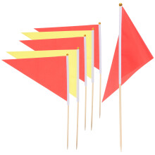 40Pcs Red and Yellow Lawn Marker Flags for Garden and Boundary