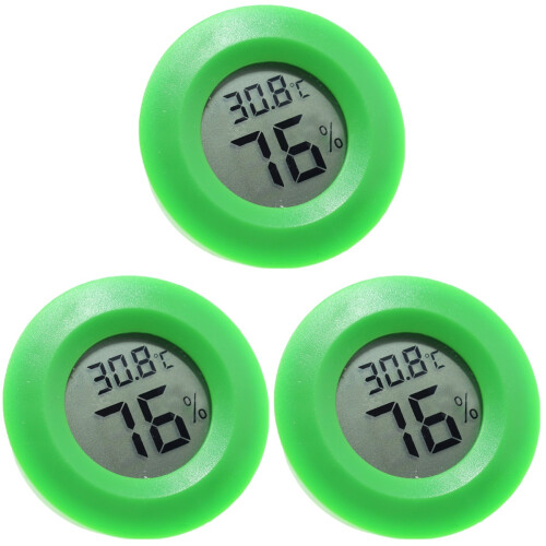 3Pièces Thermomètre Humidité 2-En-1 Vert Pour 1