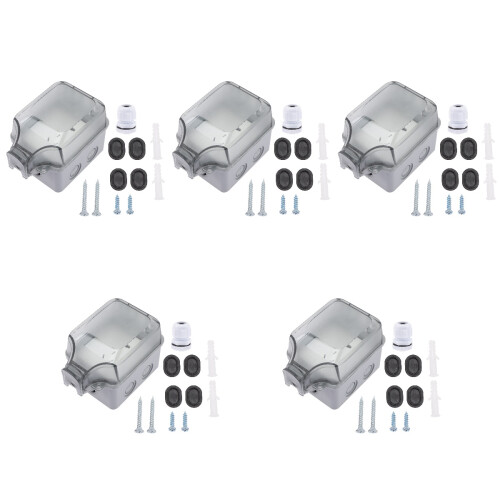 5Sets Weatherproof Outdoor Electrical Box Cover White Plastic Durable 2