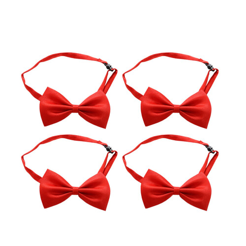 8Pcs Red Graduation Suit Bow Tie Adjustable Buckle Unisex Accessory