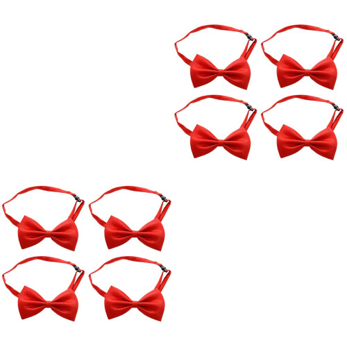 8Pcs Red Graduation Suit Bow Tie Adjustable Buckle Unisex Accessory 2