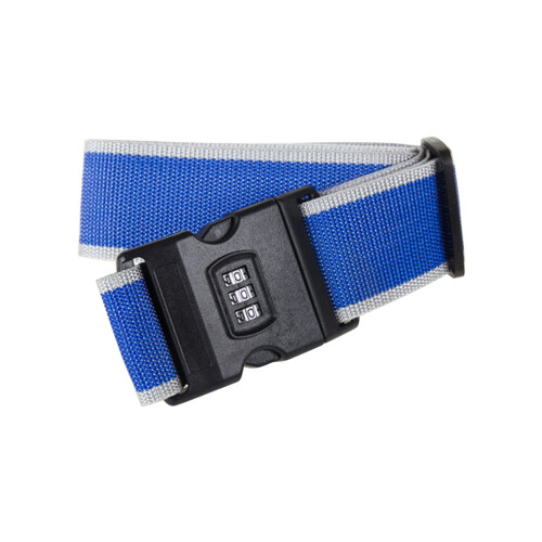 2Pcs Bright Blue Adjustable Luggage Straps Safety Suitcase Belt Set