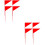 8Pcs Durable Red Flags with Iron Stick for Sports 8