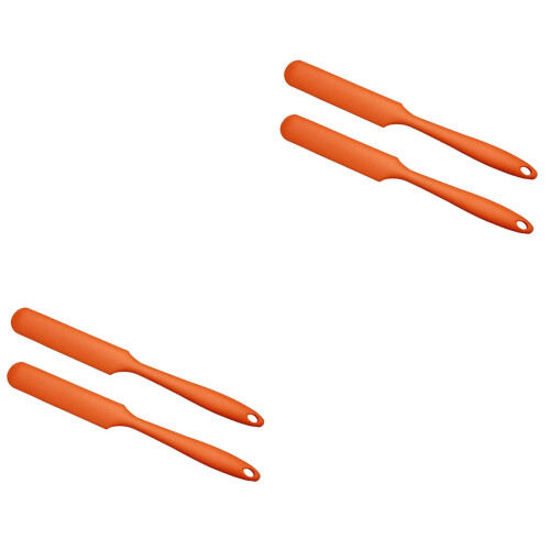 4Pcs Durable Orange Silicone Spatulas Heat Resistant Kitchen Tools 2