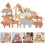2Sets Wooden Stack Blocks for Kids Assorted Color Animal Blocks Toy 8