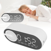 Clock digitale con sveglia Bluetooth 5.0 con altoparlante specchio, radio FM e bass potente