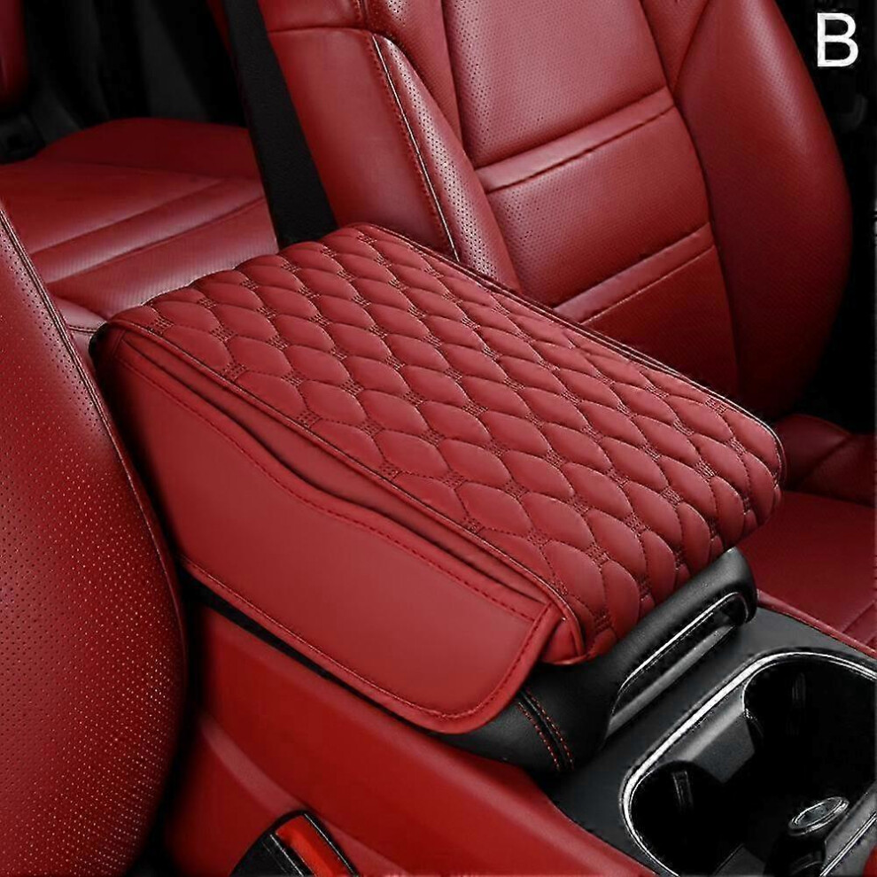 Car Armrest Box Heightening Pad, Suitable For E-Class (Burgundy), Diamond Pattern Memory Foam Non-Slip And Wear-Resistant Burgundy 6901508033634
