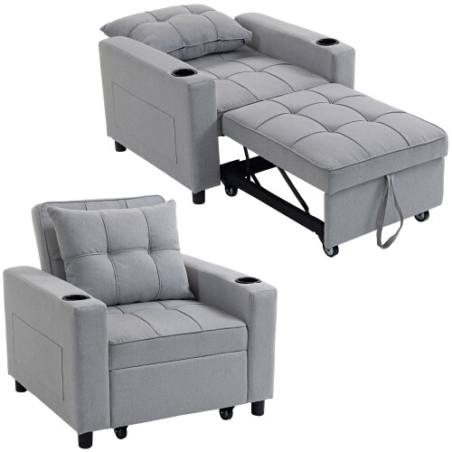 Homcom HOMCOM 3-in-1 Sofa Bed, Convertible Sleeper Chair with Adjustable Backrest 1