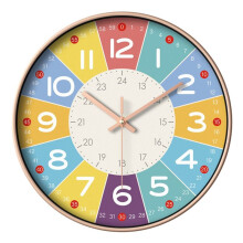 Early Childhood Education Wall Clock 12 Inch Wall Clock Home Clock Wall Decorative Clock Electronic Color Clock