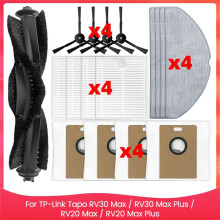 For Tapo RV30 Max / RV30 Max / RV20 Max / RV20 Max Parts Side Brush HEPA Filter Mop Pads Dust Bags