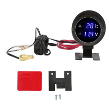 9-36V Bilvattentemperaturmätare Voltmeter Bilmotorer Vattentempspänning 2-i-1-Mätare med Vattentempsensor