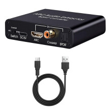 192KHz ARC Audio Extractor DAC Cyfrowy na Analogowy Konwerter Audio ARC na Optyczne/SPDIF Koncentryczne Stereo L/R 3,5 mm