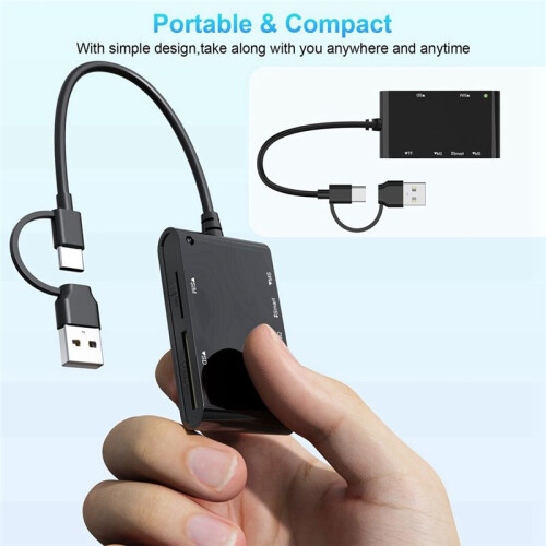 USB C USB 3.0 Multi Card Reader 6 in 1 /MS/M2/TF/SIM/ Picture Card Reader Emory Stick Pro Duo Adapter 2