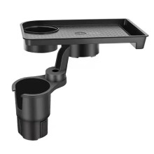 Universal Car Cup Holder Tray - 360 Rotating Adjustable Dual Cup Organizer, Portable Food Tray for Vehicles