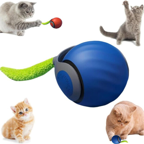 New-Generation Interactive Cat Toy Indoor  Interactive Cat Toy  Automatic Moving Cat Toy  with Tail Orange 2