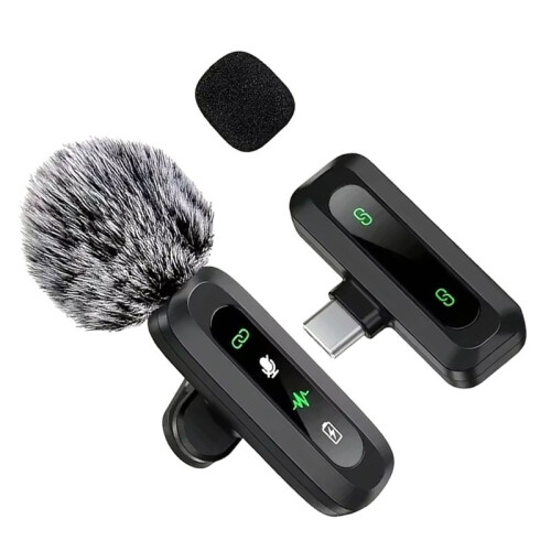 J3 Wireless Lapel Microphone USB Type-C Connector Noise Cancellation Mic for Streaming Unidirectional-Polar Pattern A 1