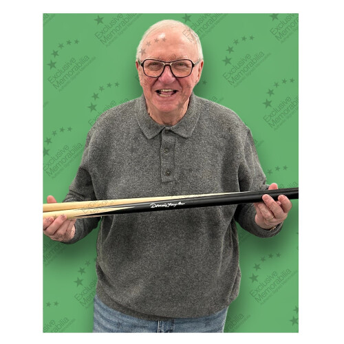 Dennis Taylor Signed Snooker Cue. Framed 2