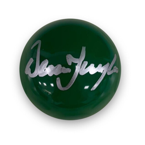 Dennis Taylor Signed Green Snooker Ball. In Display Case 2