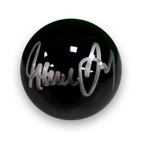 Steve Davis Signed Black Snooker Ball. Display Case With Plaque 1
