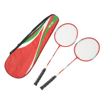 Badminton Set For2, Durable Carrying Case Included, Lightweight Aluminum Head Steel Shaft Rackets With Feather Shuttlecocks, Perfect For Family Fun
