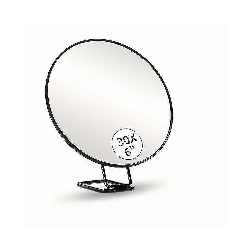 Handheld Magnifying Glass 30X with Double-Sided Stand for Makeup Eyebrow Grooming Portable