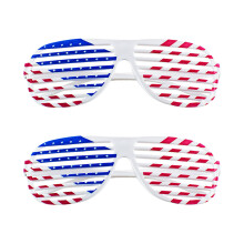 6Paires Lunettes À Volets Platiques Motif Usa Usage Festif