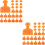 200Pièces Signes D'identification Orange Pour 6