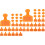 200Pièces Signes D'identification Orange Pour 4