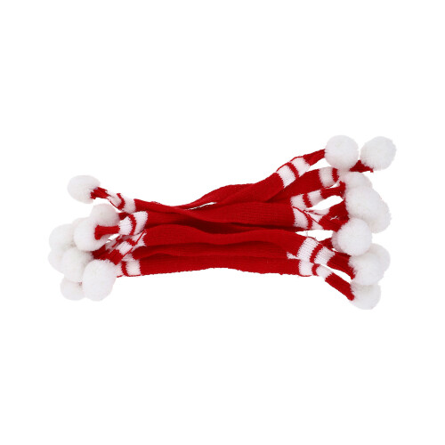 30Pièces Mini Écharpes Délicates Laine Rouge Décoration Fêtes