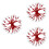 30Pièces Mini Écharpes Délicates Laine Rouge Décoration Fêtes 7