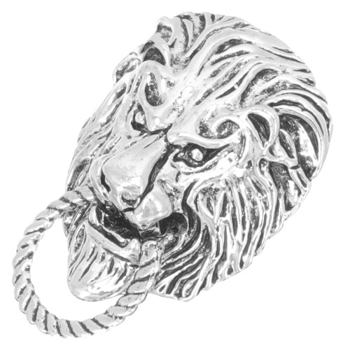 2Pièces Broche Lion Argentée Accessoire Stylé Pour Masculin