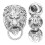2Pièces Broche Lion Argentée Accessoire Stylé Pour Masculin 10