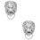 2Pièces Broche Lion Argentée Accessoire Stylé Pour Masculin 8