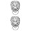 2Pièces Broche Lion Argentée Accessoire Stylé Pour Masculin 7
