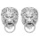 2Pièces Broche Lion Argentée Accessoire Stylé Pour Masculin 4