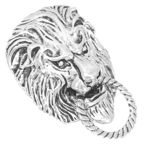 2Pièces Broche Lion Argentée Accessoire Stylé Pour Masculin 1