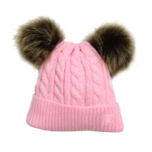 2Pièces Bonnet Tricoté Rose Ultra Pour Photo Et Fête
