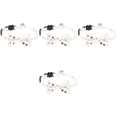 4Pièces Colliers Chat Style Nœud Clochette 2