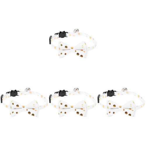 4Pièces Colliers Chat Style Nœud Clochette 1