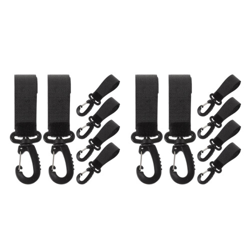 12Pièces Crochets Poussette Noir Pour 2