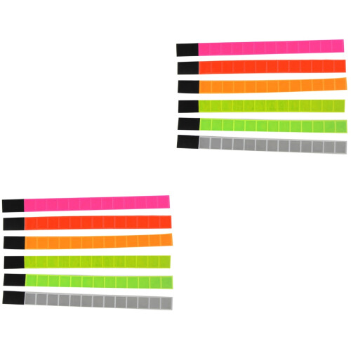 12Pièces Bracelets Reflets PVC Multicolores Pour Sport Sorties 2