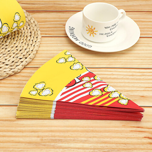 500Pièces Sachets Cônes Papier Popcorn Pour Multicolores 2