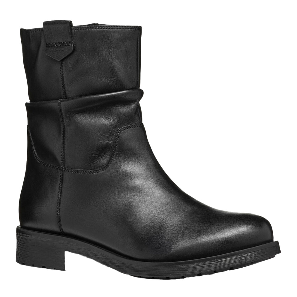 Geox (6 Uk, ) Womens/Ladies D Rawelle A Patent Leather Ankle Boots Black