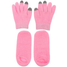 3Sets Pink Moisturizing Gel Gloves and Socks Skin Care Spa Accessories