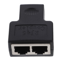 3Pcs Durable Rj45 Ethernet Splitter Socket Plastic 1 to 2 Port Adapter