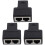 3Pcs Durable Rj45 Ethernet Splitter Socket Plastic 1 to 2 Port Adapter 2