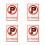 4Pcs Durable Acrylic No Parking Plastic Sign Warning for Homes 4
