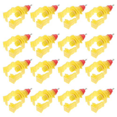 40Pcs Automatic Poultry Water Feeder Yellow Chicken Drinker for Birds