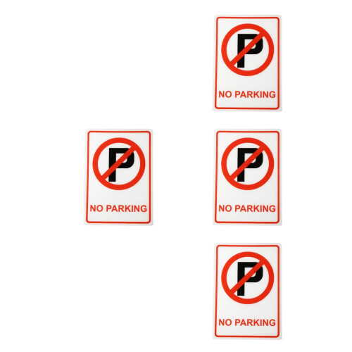 4Pcs Durable Acrylic No Parking Plastic Sign Warning for Homes 2